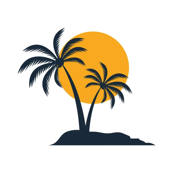Modelo Design Ilustração Ilha Tropical — Vetor de Stock