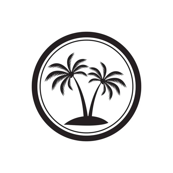 Tropical Island Illustration Design Template — Stock Vector