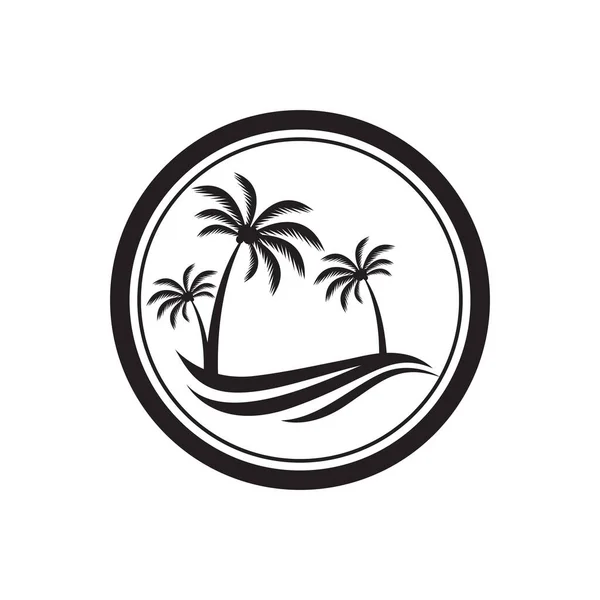 Plantilla Diseño Ilustración Isla Tropical — Archivo Imágenes Vectoriales