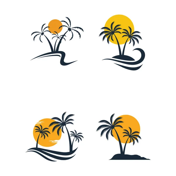 Modèle Conception Illustration Île Tropicale — Image vectorielle