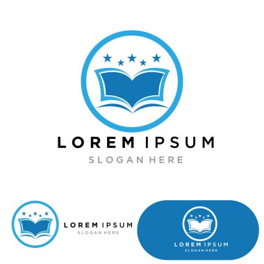 Kitap okuma logosu ve semboller şablon uygulamaları