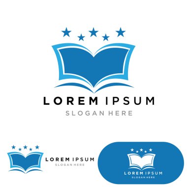 Kitap okuma logosu ve semboller şablon uygulamaları