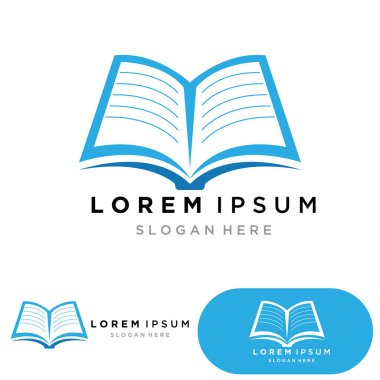 Kitap okuma logosu ve semboller şablon uygulamaları