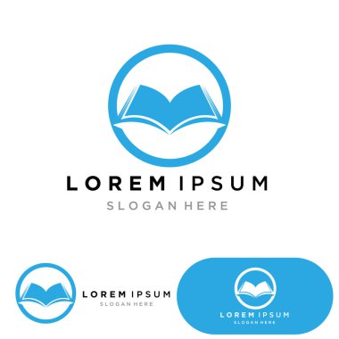 Kitap okuma logosu ve semboller şablon uygulamaları