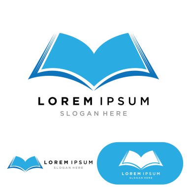 Kitap okuma logosu ve semboller şablon uygulamaları