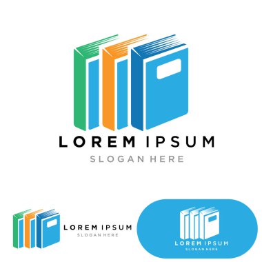Kitap okuma logosu ve semboller şablon uygulamaları