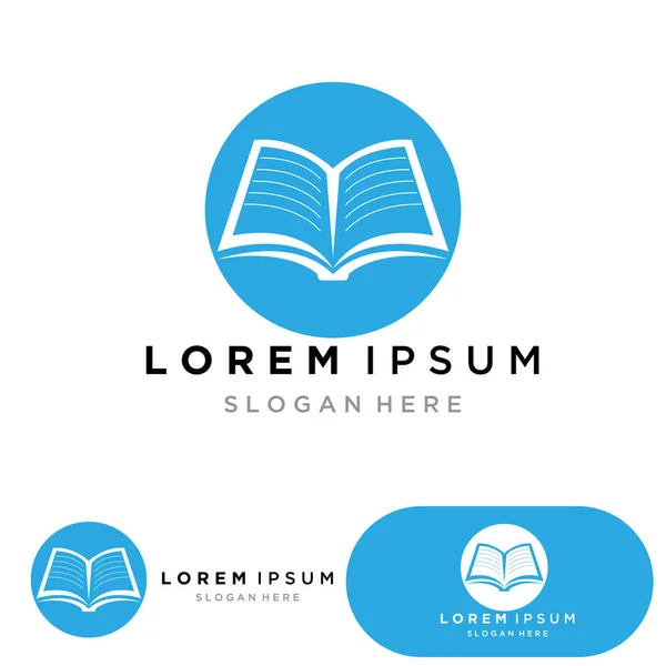 Libro Lettura Logo Simboli Modello Icone App — Vettoriale Stock