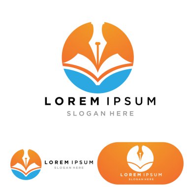 Kalem Logosu Şablonu Vektör illüstrasyonunu İmzala