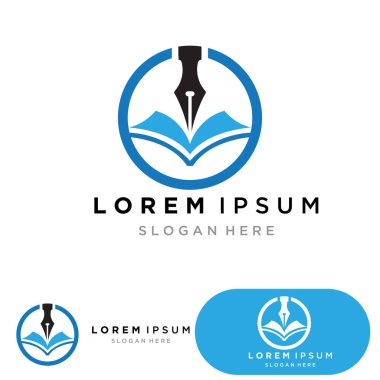 Kalem Logosu Şablonu Vektör illüstrasyonunu İmzala