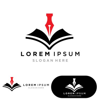 Kalem Logosu Şablonu Vektör illüstrasyonunu İmzala