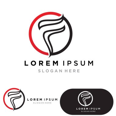 F Harfi vektör resimleme tasarımı