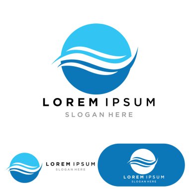 Su dalgası logosu ikon vektör illüstrasyon tasarımı. Çember Şeklinde Dalga