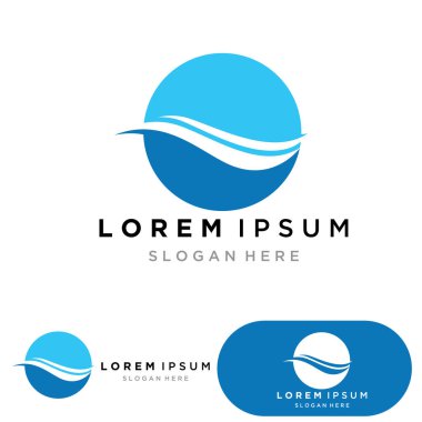Su dalgası logosu ikon vektör illüstrasyon tasarımı. Çember Şeklinde Dalga