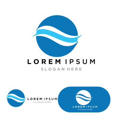Su dalgası logosu ikon vektör illüstrasyon tasarımı. Çember Şeklinde Dalga