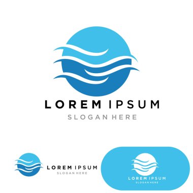 Su dalgası logosu ikon vektör illüstrasyon tasarımı. Çember Şeklinde Dalga