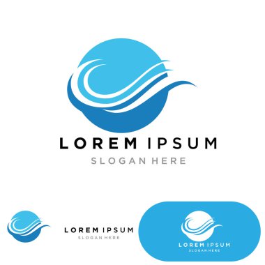 Su dalgası logosu ikon vektör illüstrasyon tasarımı. Çember Şeklinde Dalga