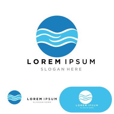 Su dalgası logosu ikon vektör illüstrasyon tasarımı. Çember Şeklinde Dalga