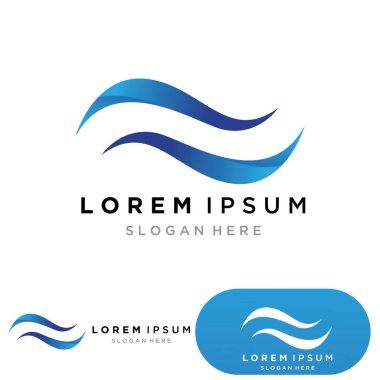 Su dalgası logosu ikon vektör illüstrasyon tasarımı. Çember Şeklinde Dalga