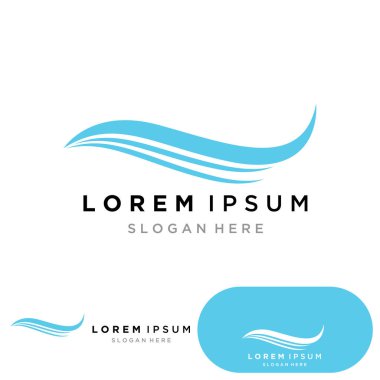 Su dalgası logosu ikon vektör illüstrasyon tasarımı. Çember Şeklinde Dalga