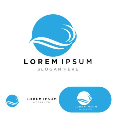 Su dalgası logosu ikon vektör illüstrasyon tasarımı. Çember Şeklinde Dalga