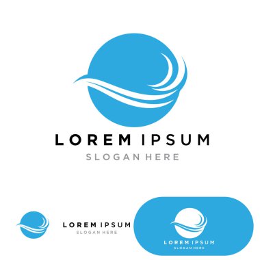 Su dalgası logosu ikon vektör illüstrasyon tasarımı. Çember Şeklinde Dalga