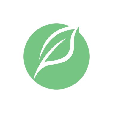 Yeşil ağaç yaprağı ekolojisi doğa unsuru simgesi