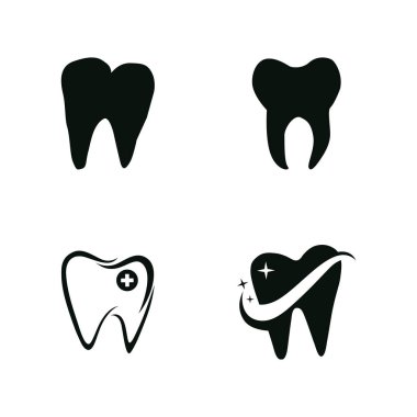 Diş Logosu Tasarım Vektör Şablonu. Yaratıcı Dişçi Logosu. Diş Kliniği Vektör Logosu.