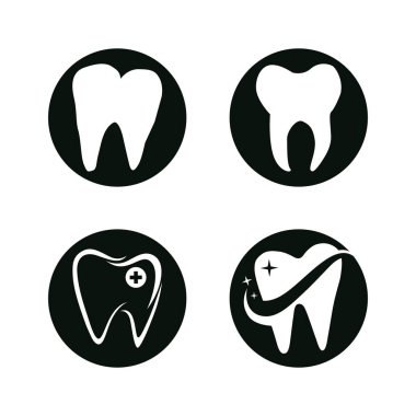 Diş Logosu Tasarım Vektör Şablonu. Yaratıcı Dişçi Logosu. Diş Kliniği Vektör Logosu.