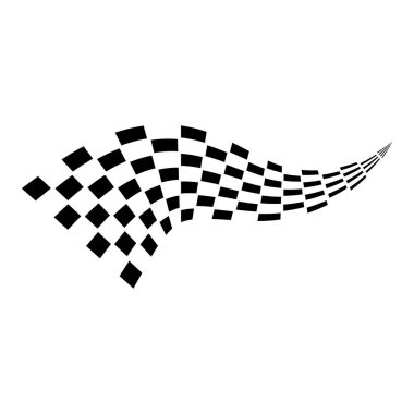 Yarış bayrağı simgesi, basit tasarım illüstrasyon vektörü