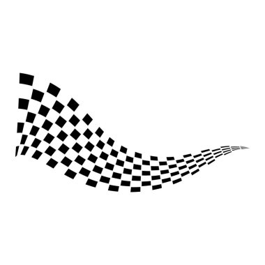 Yarış bayrağı simgesi, basit tasarım illüstrasyon vektörü