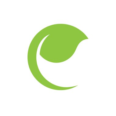 C yaprağı yeşil ekoloji doğa logosu