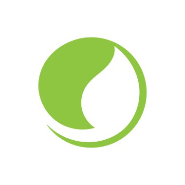 C yaprağı yeşil ekoloji doğa logosu