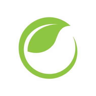 C yaprağı yeşil ekoloji doğa logosu