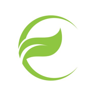 C yaprağı yeşil ekoloji doğa logosu