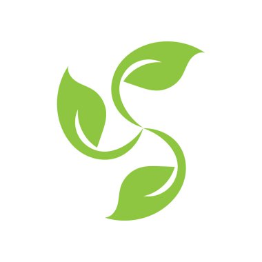 C yaprağı yeşil ekoloji doğa logosu