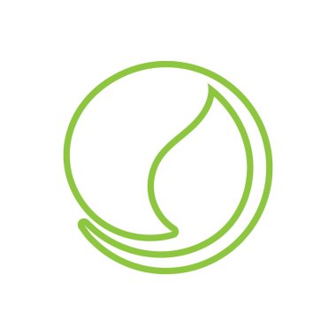 C yaprağı yeşil ekoloji doğa logosu