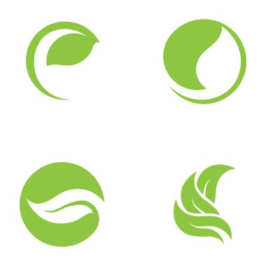 C yaprağı yeşil ekoloji doğa logosu