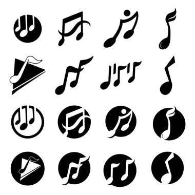 Müzik Notası Simge Vektörü illüstrasyon tasarımı