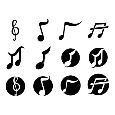 Müzik Notası Simge Vektörü illüstrasyon tasarımı