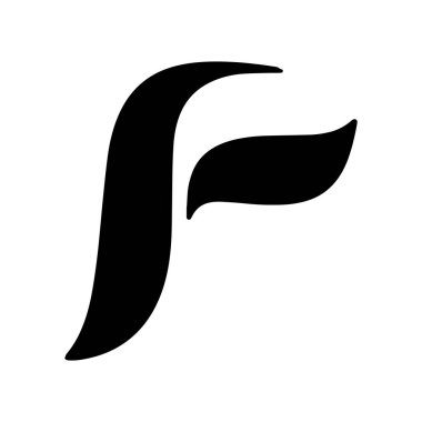 F Harfi vektör resimleme tasarımı