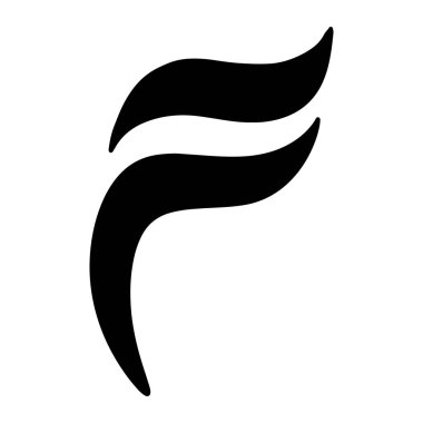 F Harfi vektör resimleme tasarımı