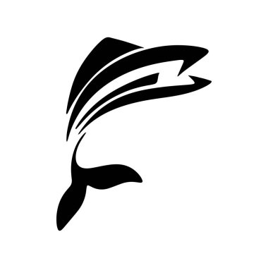 Balık soyut simge tasarım logo şablonu, balıkçılık kulübü veya çevrimiçi dükkanın yaratıcı vektör sembolü.  