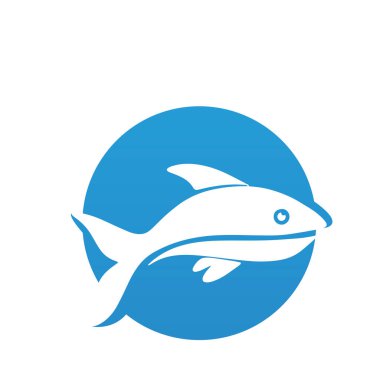Balık soyut simge tasarım logo şablonu, balıkçılık kulübü veya çevrimiçi dükkanın yaratıcı vektör sembolü.  