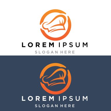 Şef şapka logo vektör tasarım şablonu