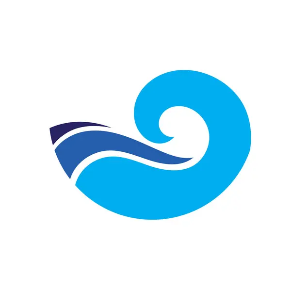 Wave Logo Grafische Symbolen Van Oceaan Stromend Zeewater Gestileerd Voor Rechtenvrije Stockvectors