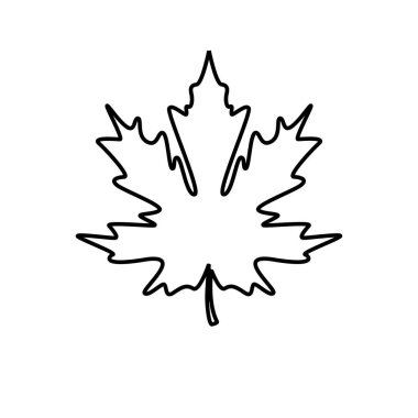 Sonbahar Akçaağaç yaprağı vektör çizim şablonu