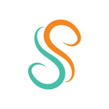 S harfi logo tasarım şablonu elementleri