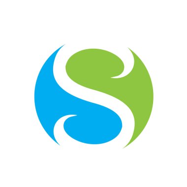 S harfi logo tasarım şablonu elementleri