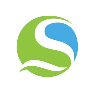 S harfi logo tasarım şablonu elementleri