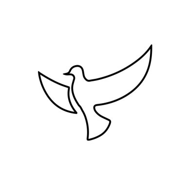 Siyah beyaz bir logo dizaynında stilize edilmiş bir çift kanat..